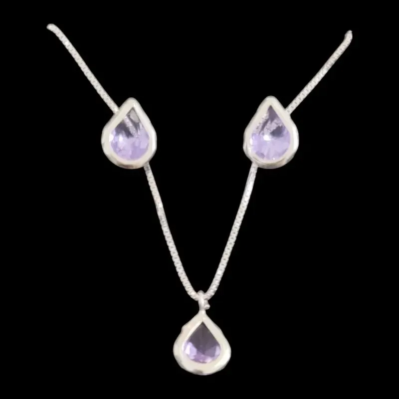 CONJUNTO GOTA 6X6  CRAVAÇÃO INGLESA TRADICIONAL LILAS