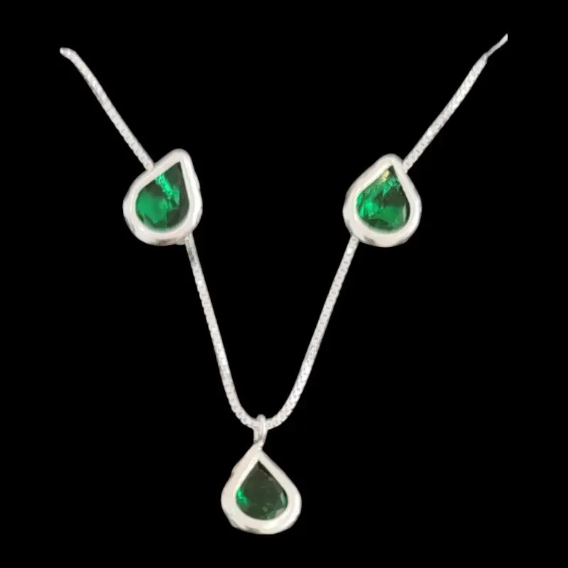 CONJUNTO GOTA 6X6  CRAVAÇÃO INGLESA TRADICIONAL VERDE ESCURO