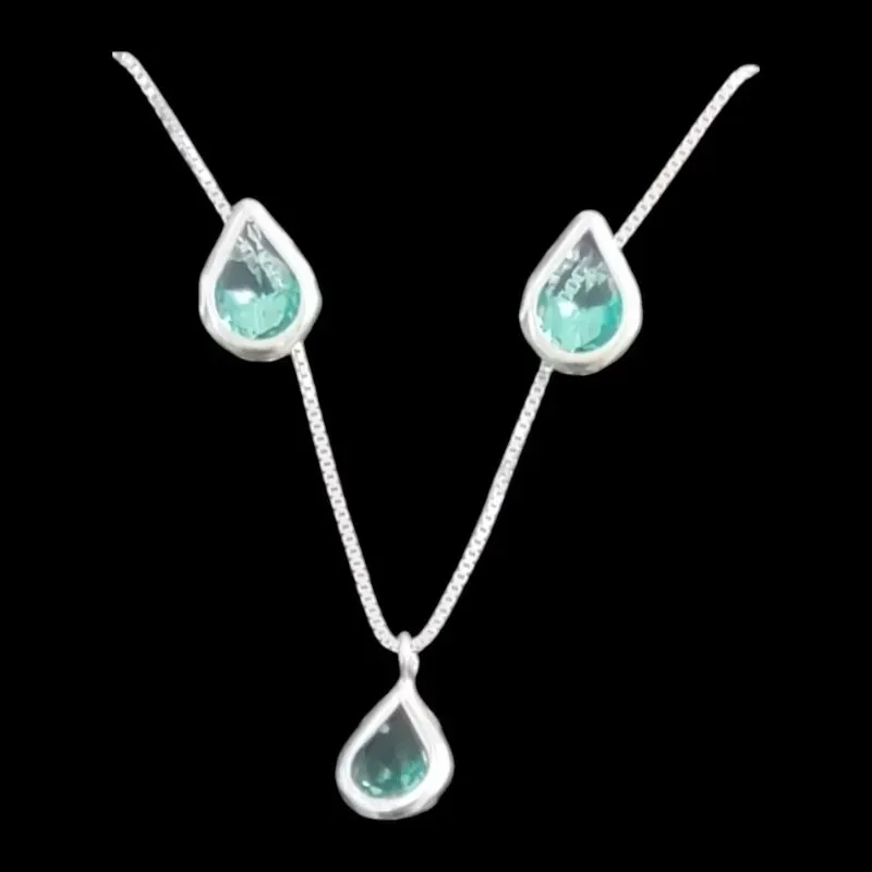 CONJUNTO GOTA 6X6  CRAVAÇÃO INGLESA TRADICIONAL VERDE PISCINA