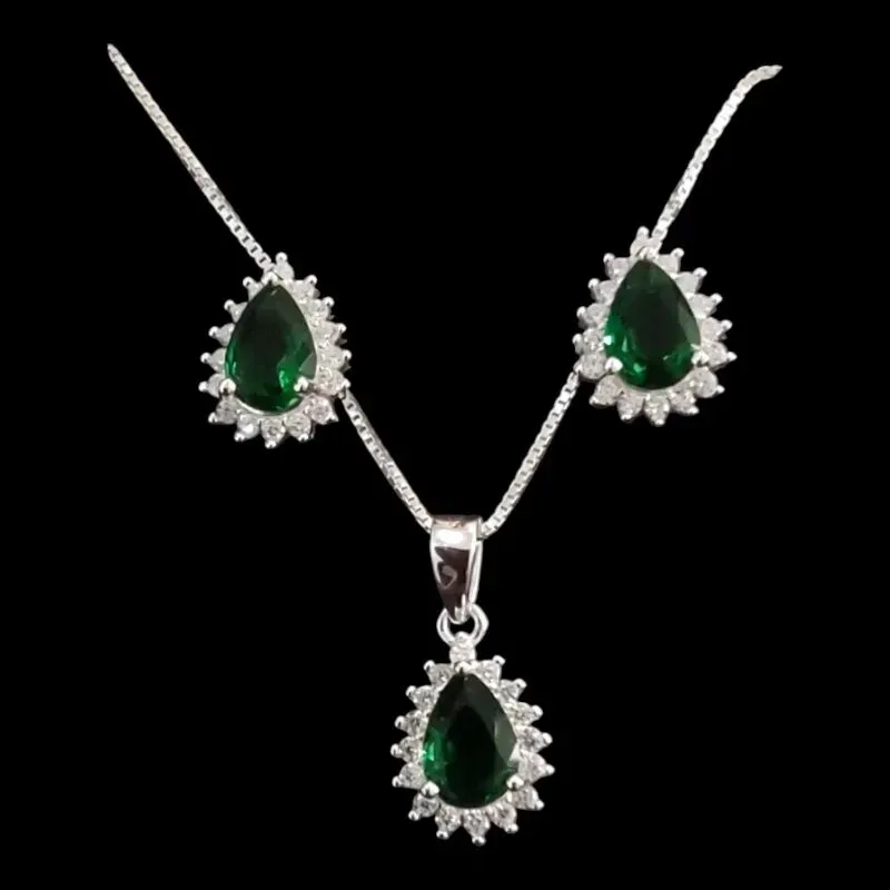 CONJUNTO GOTA TURMALINA CRAVEJADA