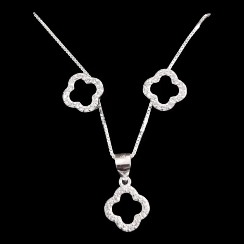 CONJUNTO TREVO VAN CLEEF MICROZIRCONIA PRETO