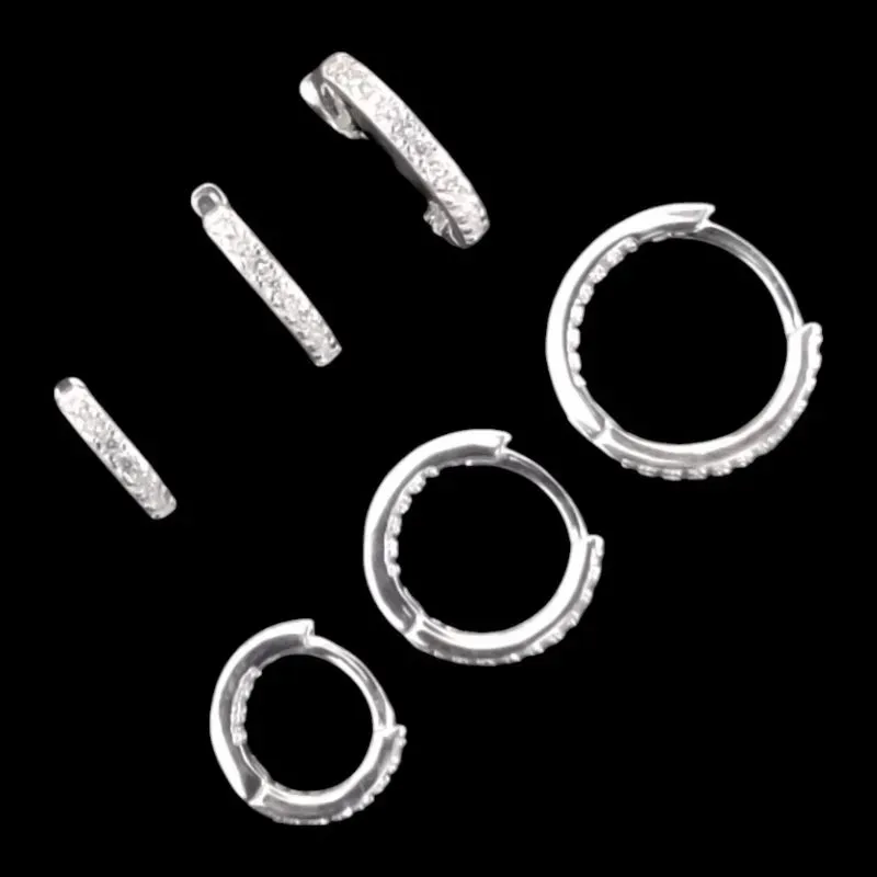 TRIO ARGOLAS  CLICK1/2 CRAVEJADA FIO REDONDO 2 MM