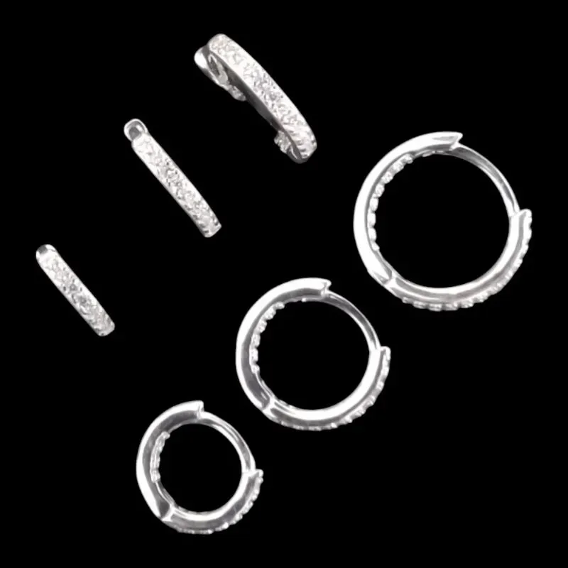 TRIO DE ARGOLAS CLICK 1/2 CRAVEJADA FIO QUADRADO 2MM