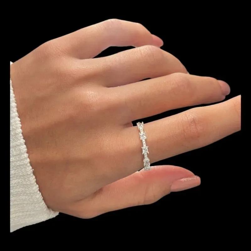 ANEL 5 PEDRAS QUADRADAS MICROZIRCONIA