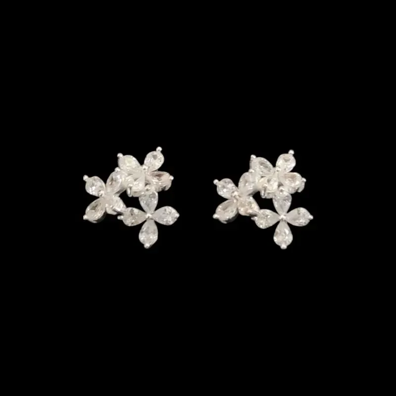 BRINCO NAVETE 12 PEDRAS FLOR