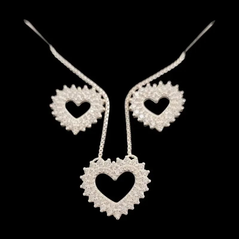 CONJUNTO CORAÇÃO GRANDE COM MOLDURA CRAVEJADA (CORES)