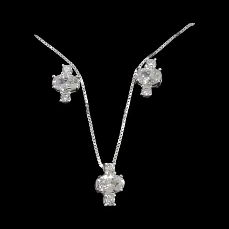 CONJUNTO ZIRCONIA OVAL BRANCO