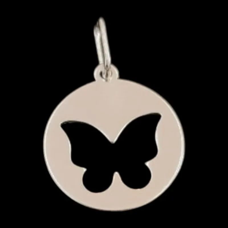 PINGENTE MEDALHA BORBOLETA VAZADA