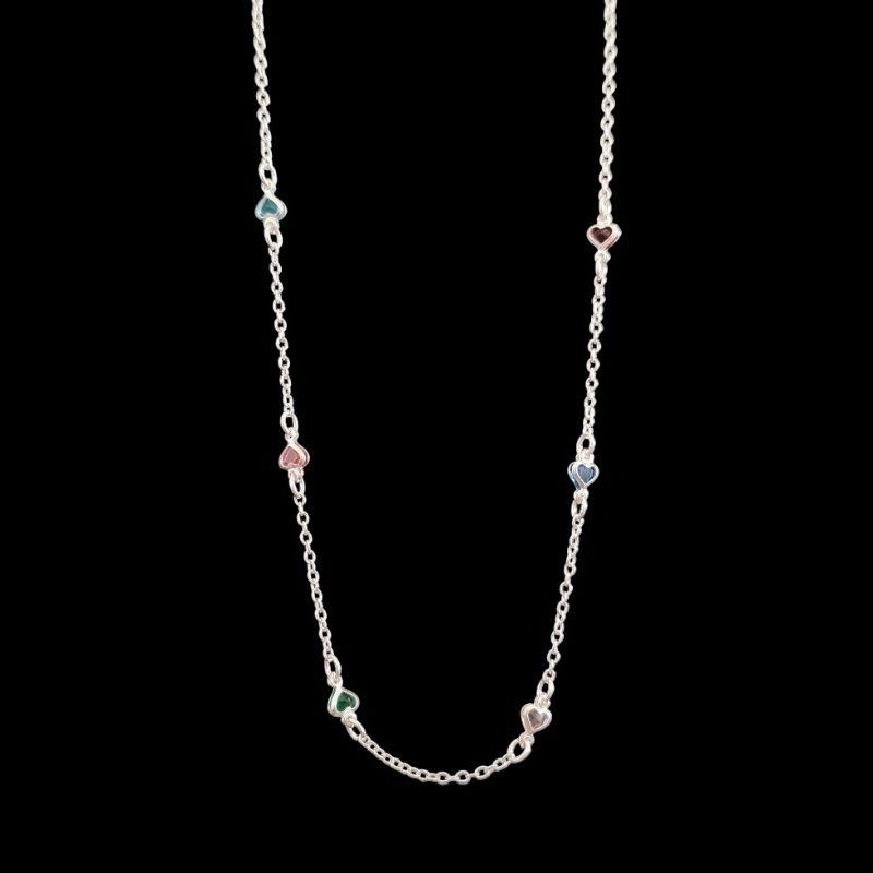 CHOKER CORAÇÃO 4X4 COLORIDO 2 ARGOLAS