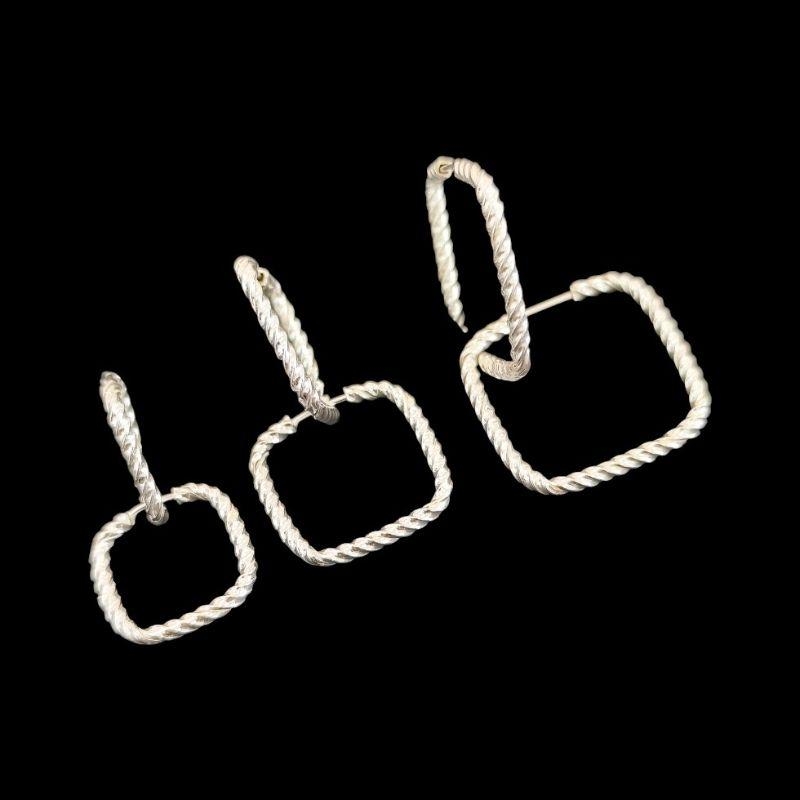 TRIO ARGOLAS QUADRADO FIO TORCIDO P/M/G