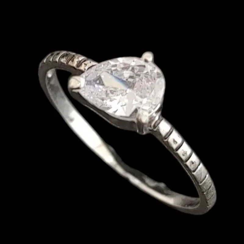 ANEL ALIANÇA GOTA PEDRA ZIRCONIA