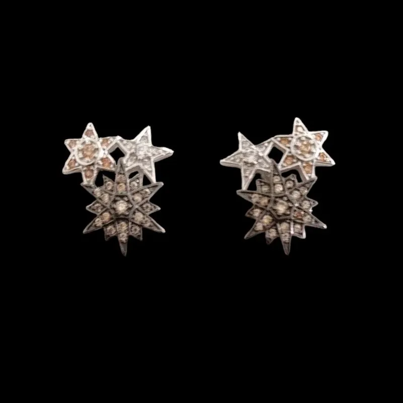 BRINCO 3 ESTRELAS COM MICROZIRCONIA ROSA