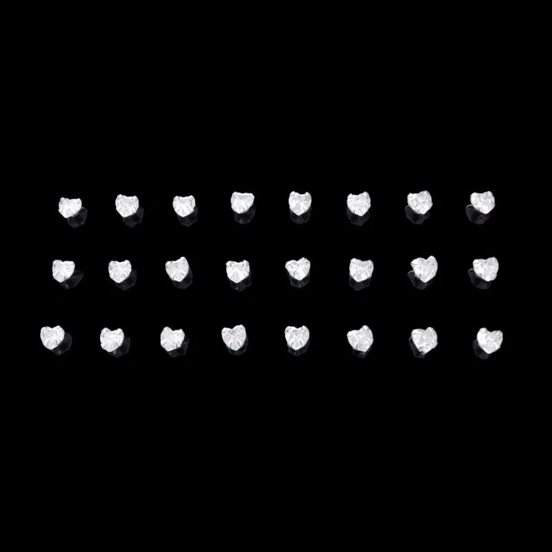 BRINCO ZIRCONIA CORAÇÃO 4X4 4MM (CARTELA 12 PARES)