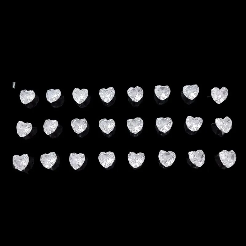 BRINCO ZIRCONIA CORAÇÃO 6X6  6MM (CARTELA 12 PARES)