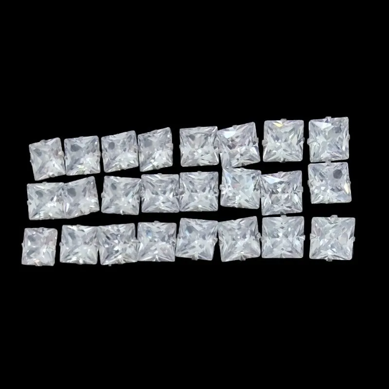 BRINCO ZIRCONIA QUADRADO 10X10 10MM (CARTELA 12 PARES)