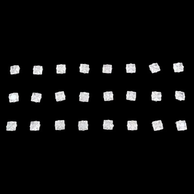 BRINCO ZIRCONIA QUADRADO 4X4 4MM (CARTELA 12 PARES)