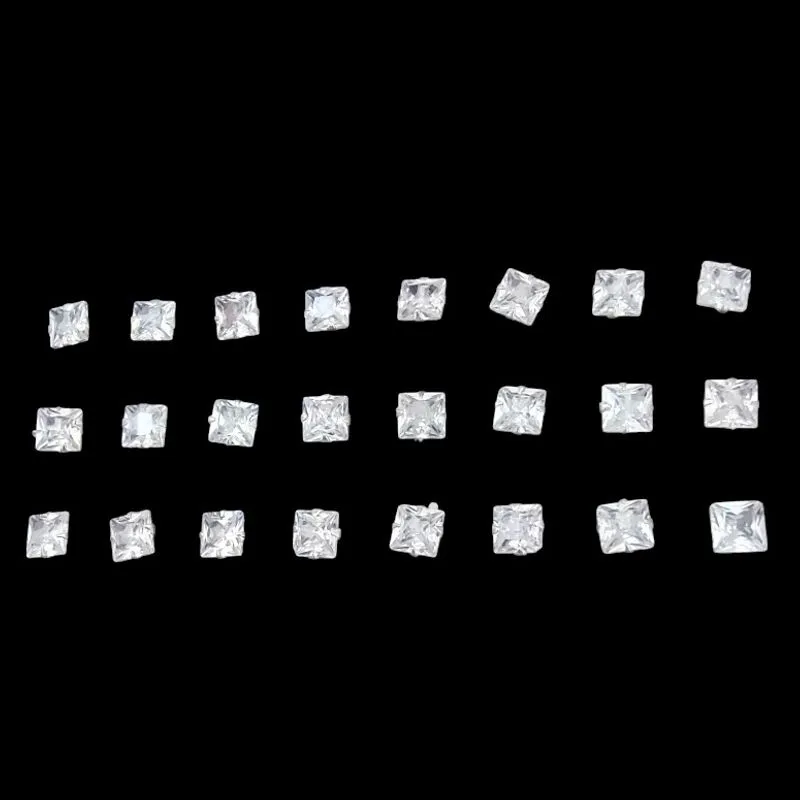 BRINCO ZIRCONIA QUADRADO 5X5 5MM (CARTELA 12 PARES)