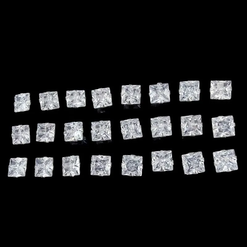 BRINCO ZIRCONIA QUADRADO 7X7 7MM (CARTELA 12 PARES)