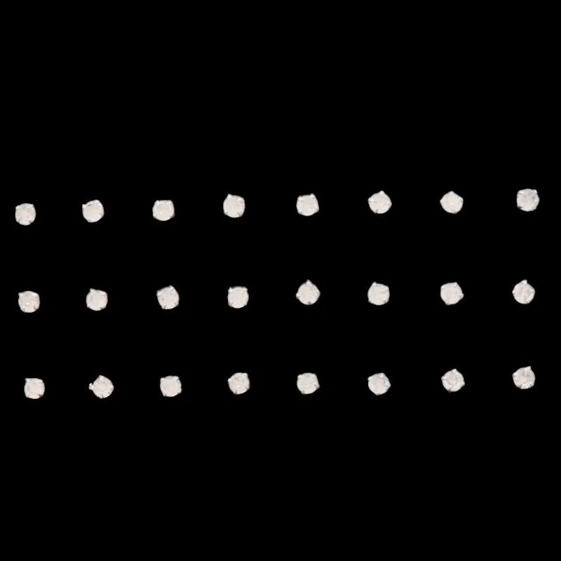 BRINCO ZIRCONIA REDONDO N° 3  - 3MM (CARTELA 12 PARES)