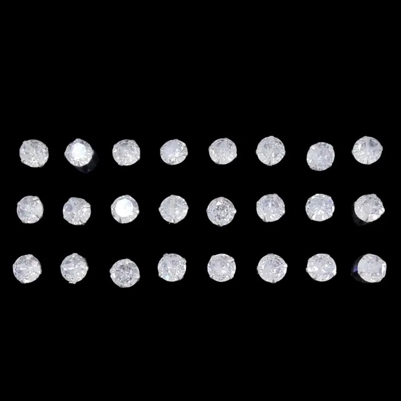 BRINCO ZIRCONIA REDONDO  N° 7  - 7MM (CARTELA 12 PARES)