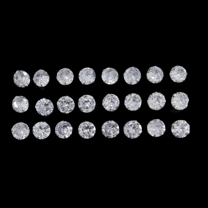 BRINCO ZIRCONIA REDONDO N° 8 -  8MM (CARTELA 12 PARES)