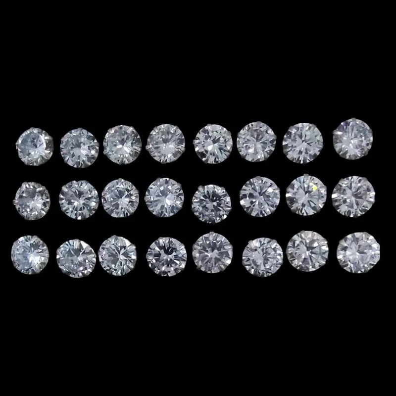 BRINCO ZIRCONIA REDONDO N° 9  - 9MM (CARTELA 12 PARES)