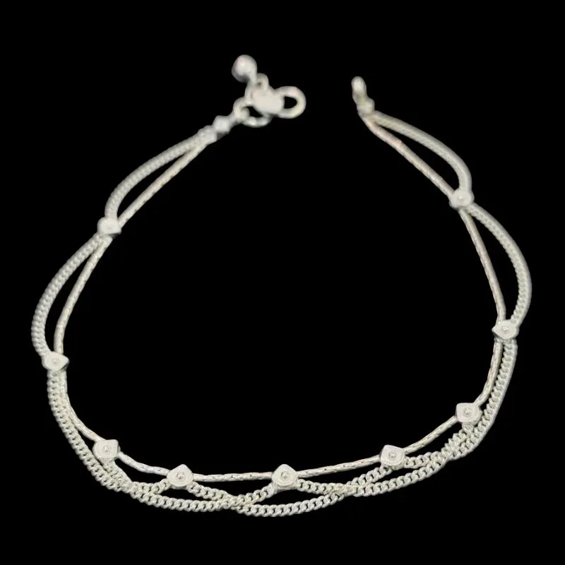 TORNOZELEIRA INDIANA PRATA BRANCA