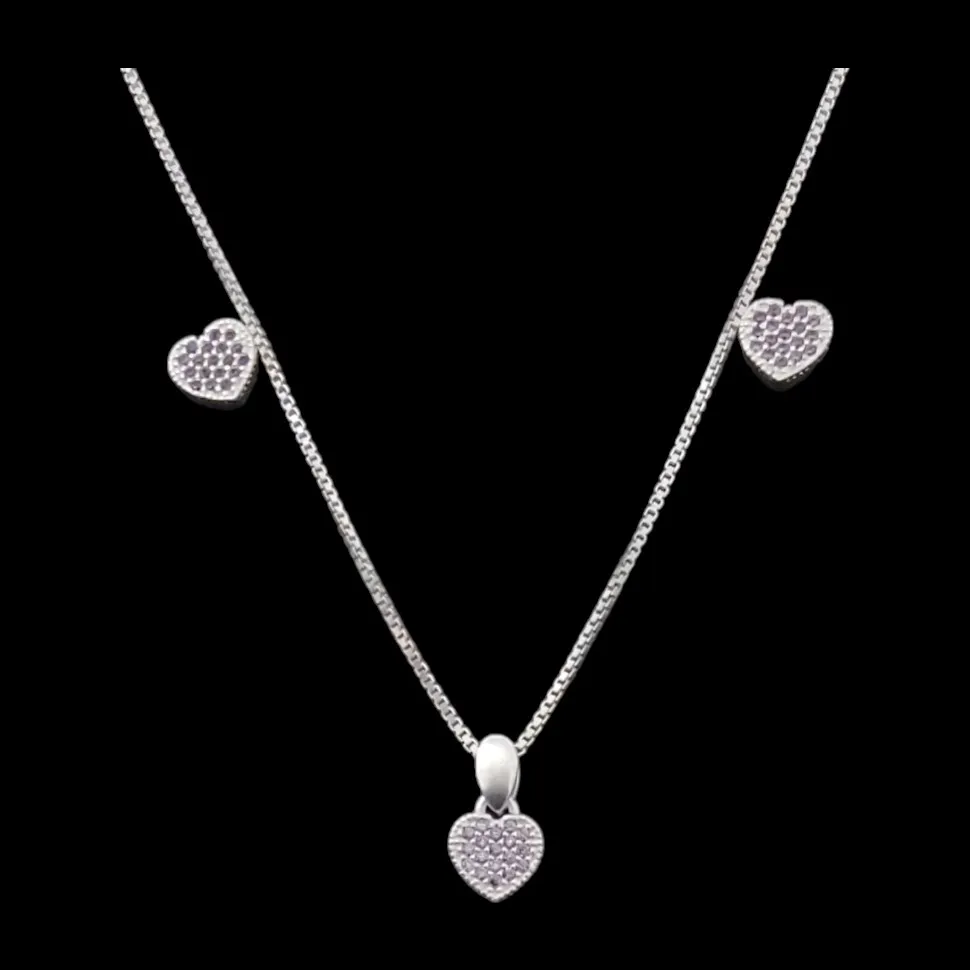 CONJUNTO CORAÇÃO MICROZIRCONIA LILAS