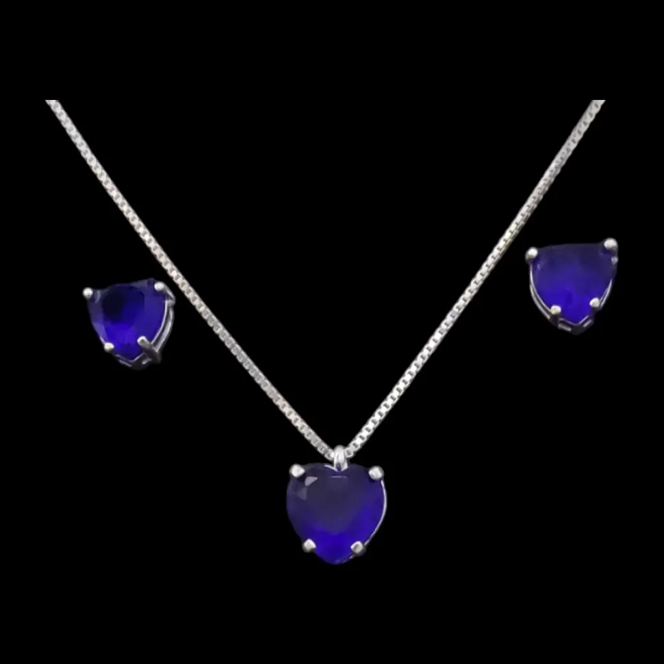 CONJUNTO GALERIA CORAÇÃO 8X8 TRADICIONAL AZUL CANETA