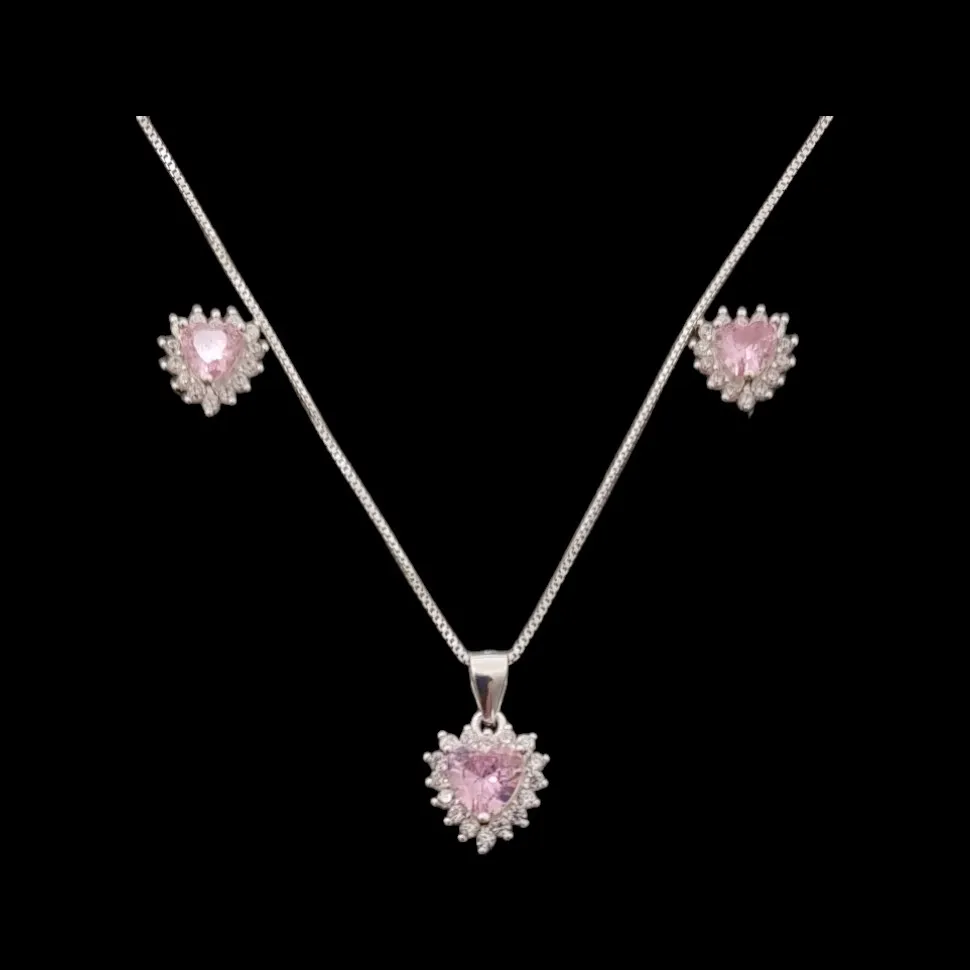 CONJUNTO CORAÇÃO 5X5 CRAVEJADO