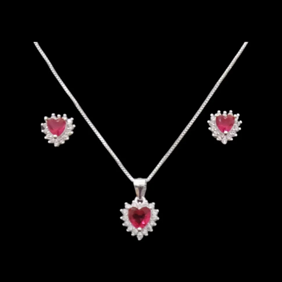 CONJUNTO CORAÇÃO 5X5 CRAVEJADO