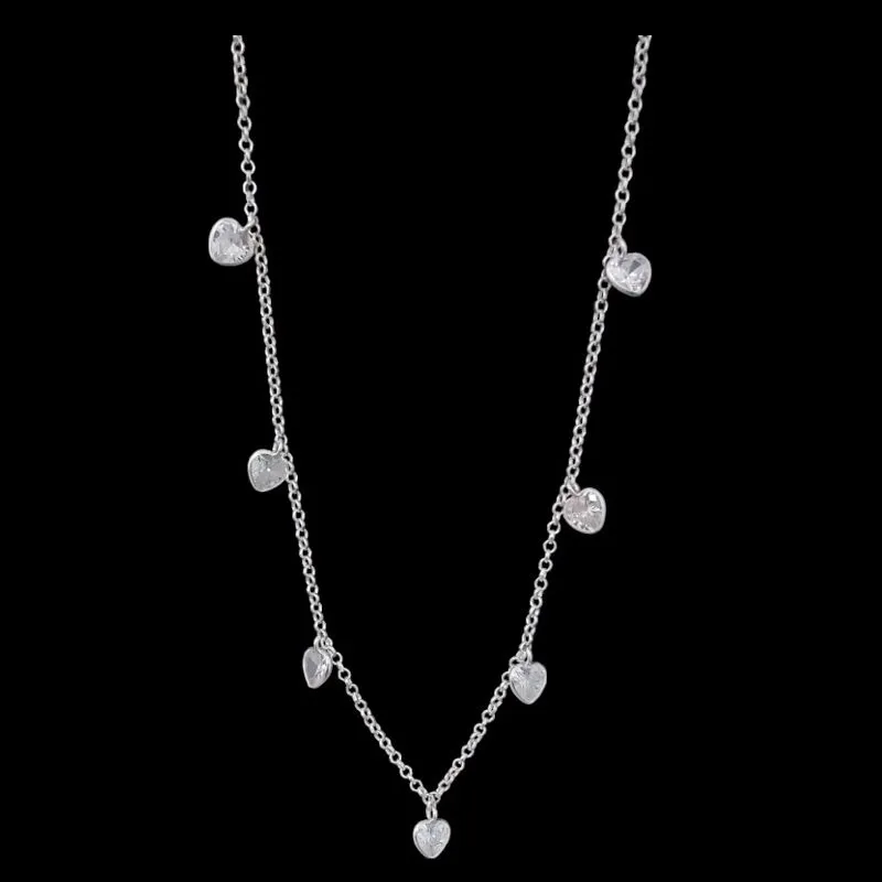 CHOKER CORAÇÃO TRADICIONAL 6MM 7 PPERAS BRANCO