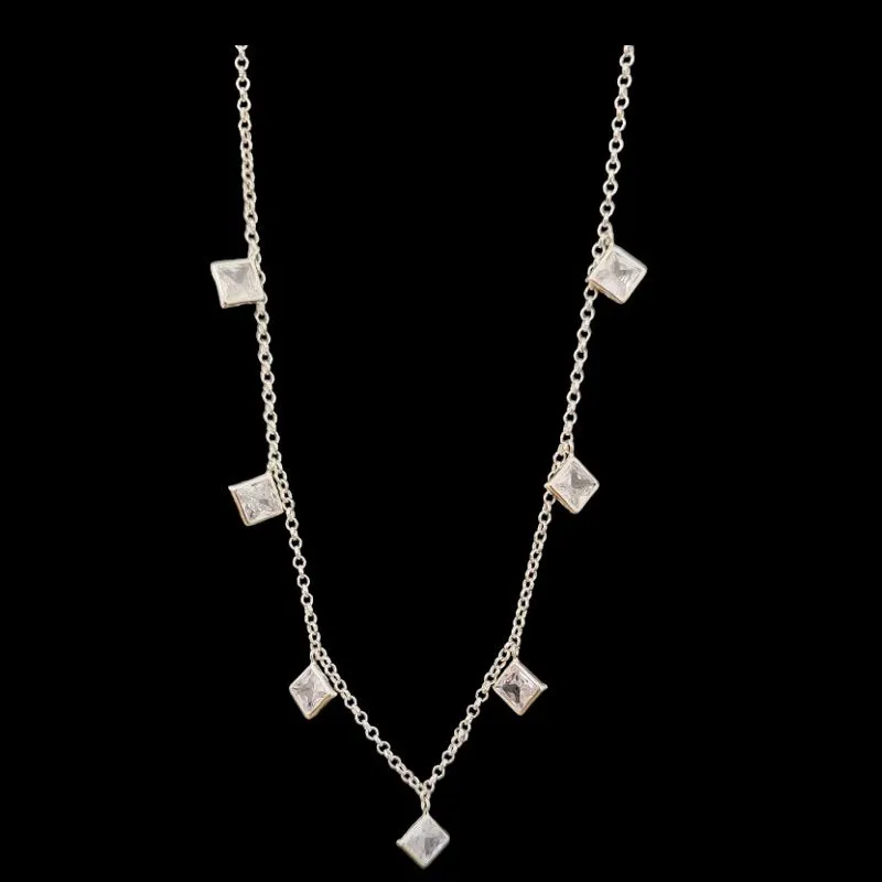 CHOKER QUADRADO TRADICIONAL 6 MM 7 PEDRAS