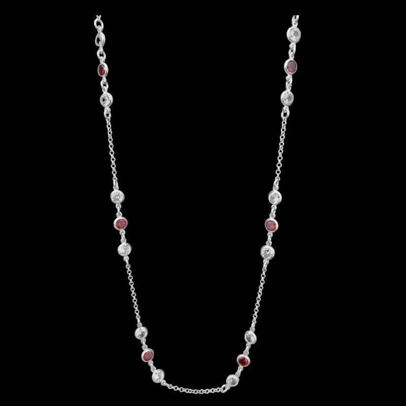 COLAR PEDRAS REDONDAS ZIRCONIA 70 CM