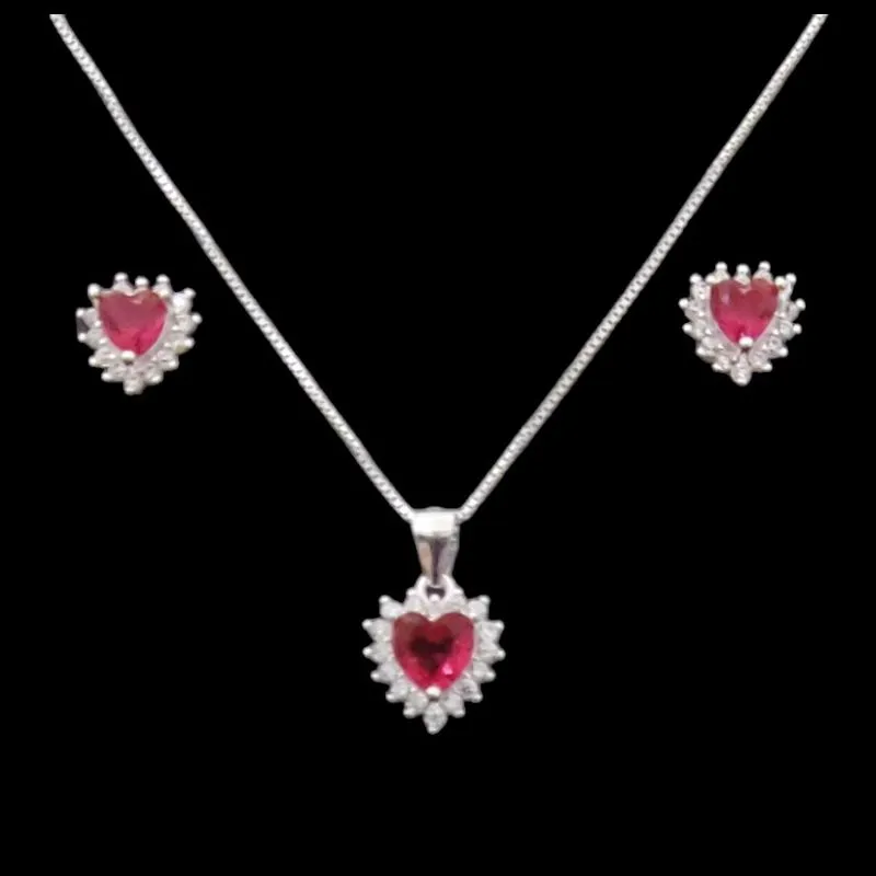 CONJUNTO CORAÇÃO 5X5 CRAVEJADO