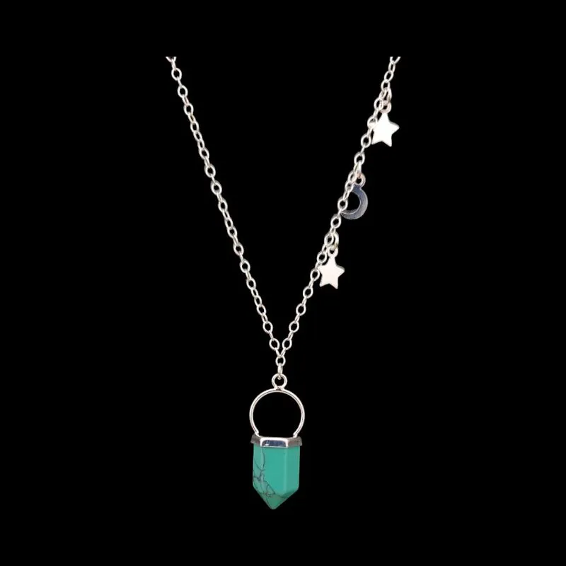 GARGANTILHA PEDRA NATURAL PONTA (CORES)