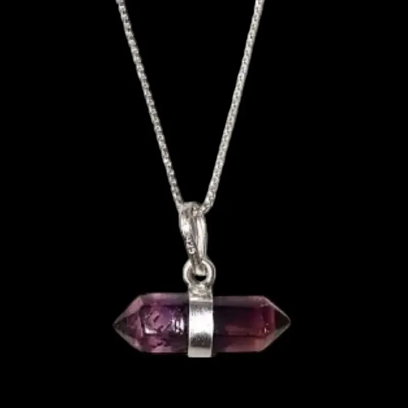 GARGANTILHA PEDRA NATURAL PONTA LILAS