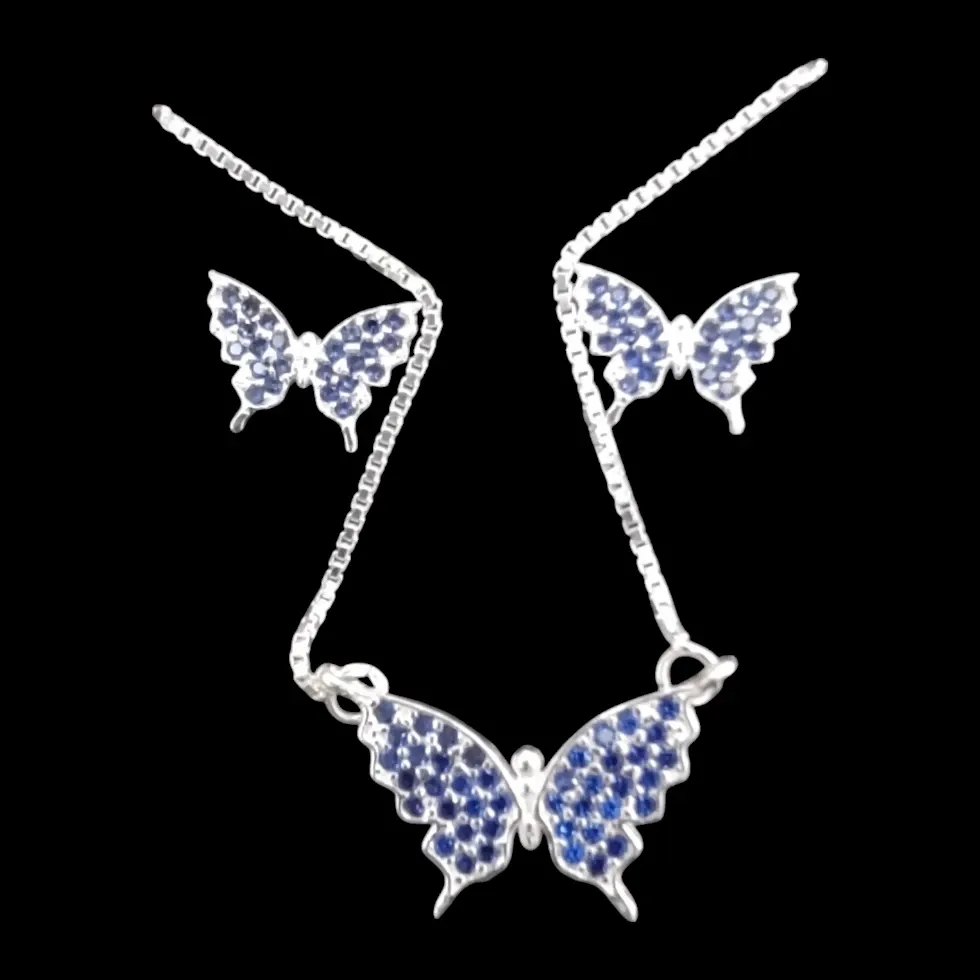 CONJUNTO BORBOLETA CRAVEJADO ( CORES)