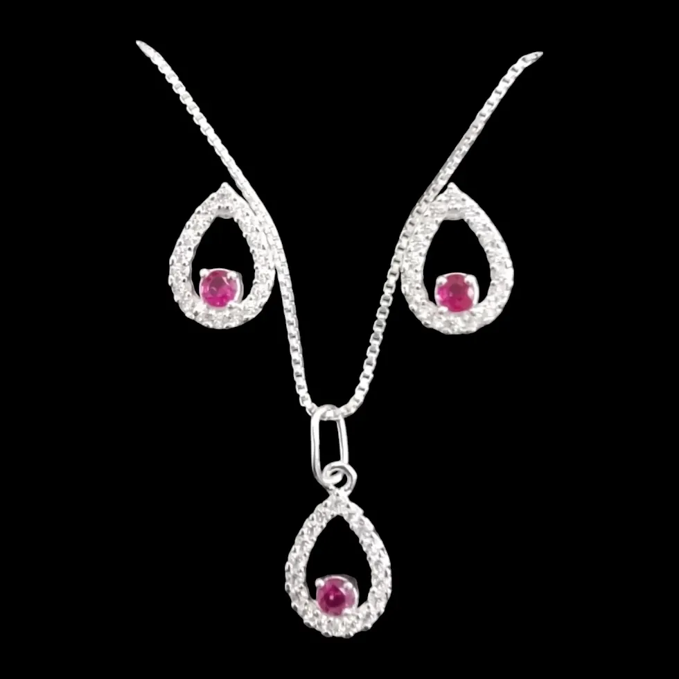 CONJUNTO GOTA CRAVEJADA E PEDRA NO CENTRO (CORES)