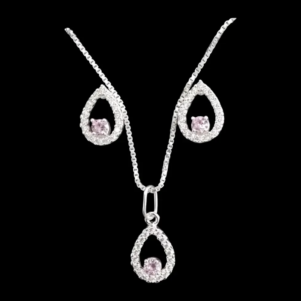 CONJUNTO GOTA CRAVEJADA E PEDRA NO CENTRO (CORES)