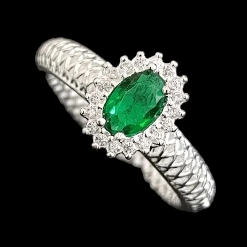 ANEL PEDRA OVAL CRAVEJADO RENDA ITALIANA CORES