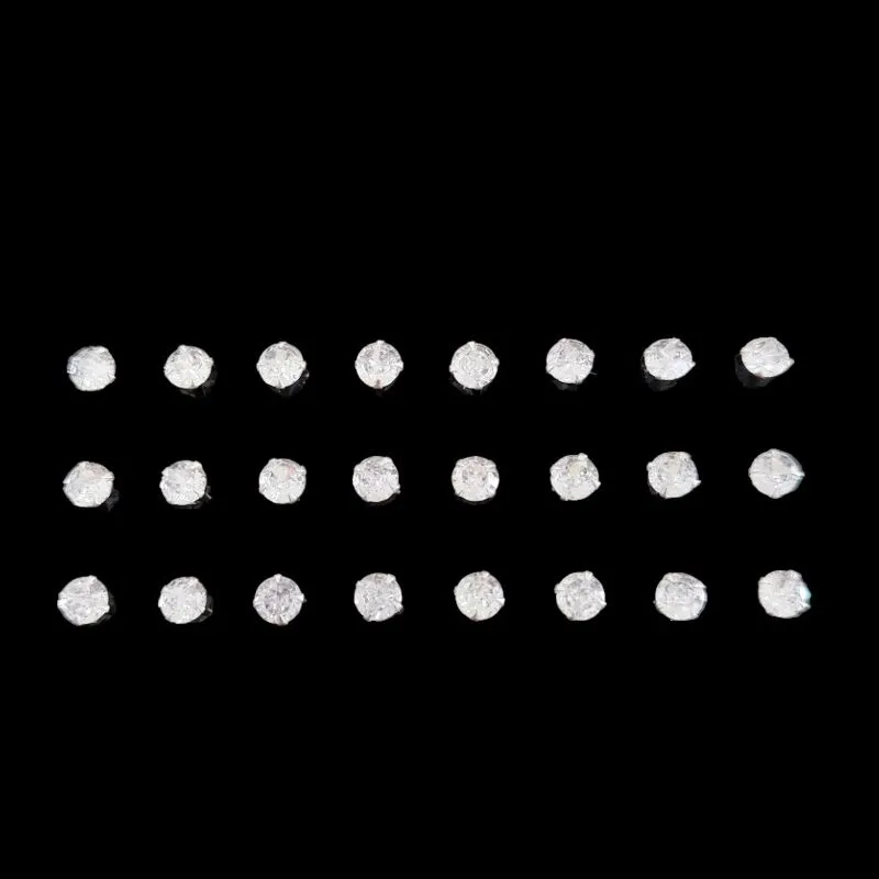 BRINCO ZIRCONIA REDONDO N° 6  - 6MM (CARTELA 12 PARES)