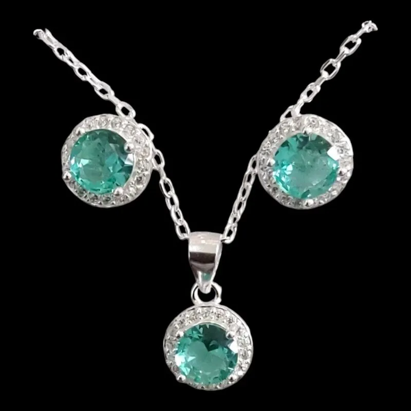 CONJUNTO GALERIA CRAVEJADO PEDRA REDONDO 7 MM