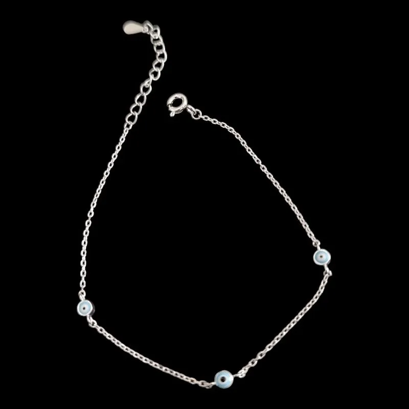 PULSEIRA OLHO GREGO FININHA 3 PEDRAS