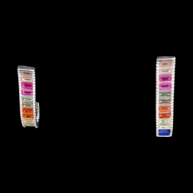 BRINCO 1/2 ARGOLA COM ZIRCONIA COLORIDA