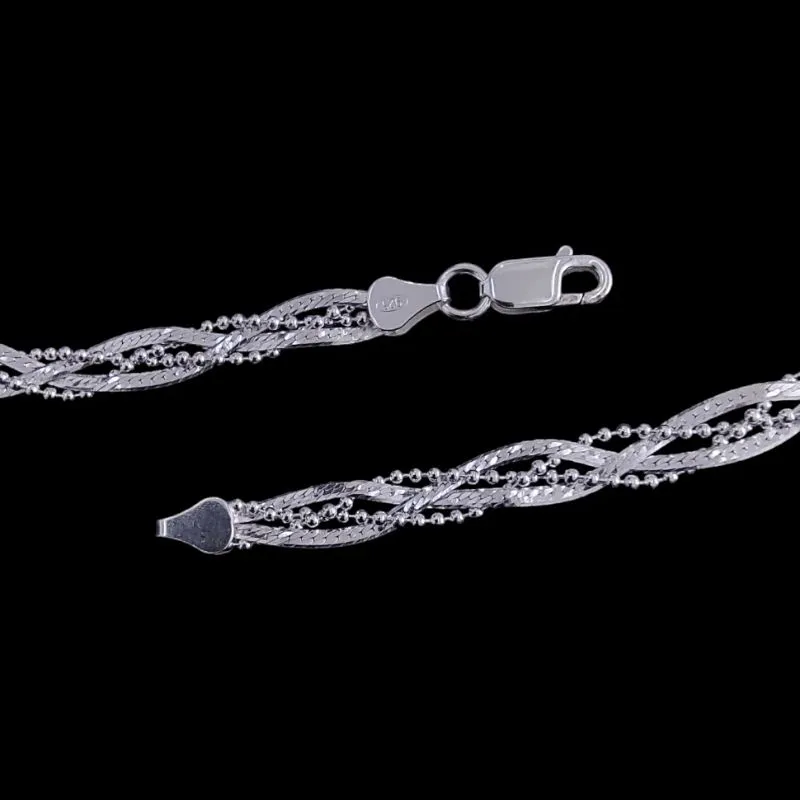 CORRENTE TRANÇA COM BOLINHAS 45 CM - 5,7 GR (*Consulte Nossos Preços Pelo WhatsApp)