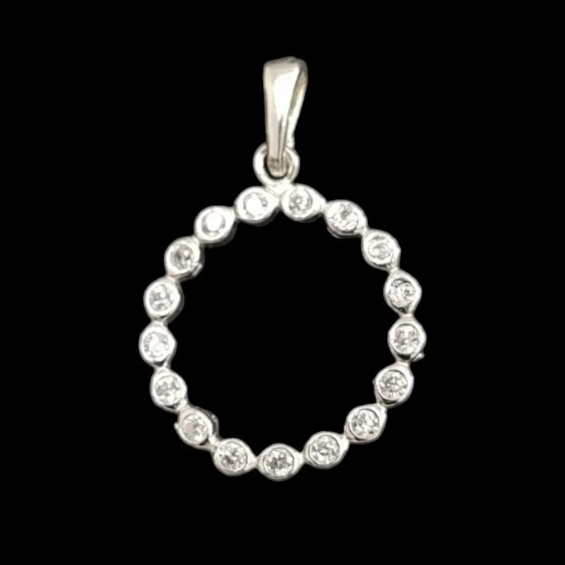 PINGENTE ARO PEDRAS REDONDAS MICROZIRCONIA