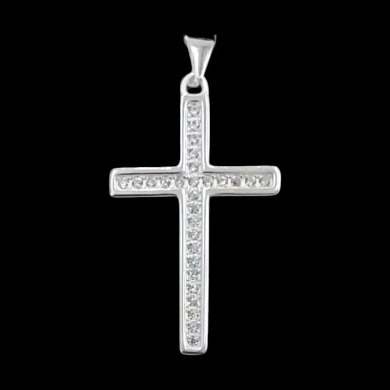 PINGENTE CRUZ MÉDIA CRAVEJADA 27 MM