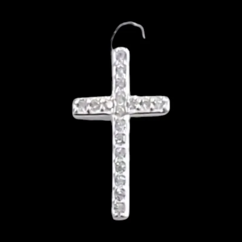 PINGENTE CRUZ MINI CRAVEJADA 16MM