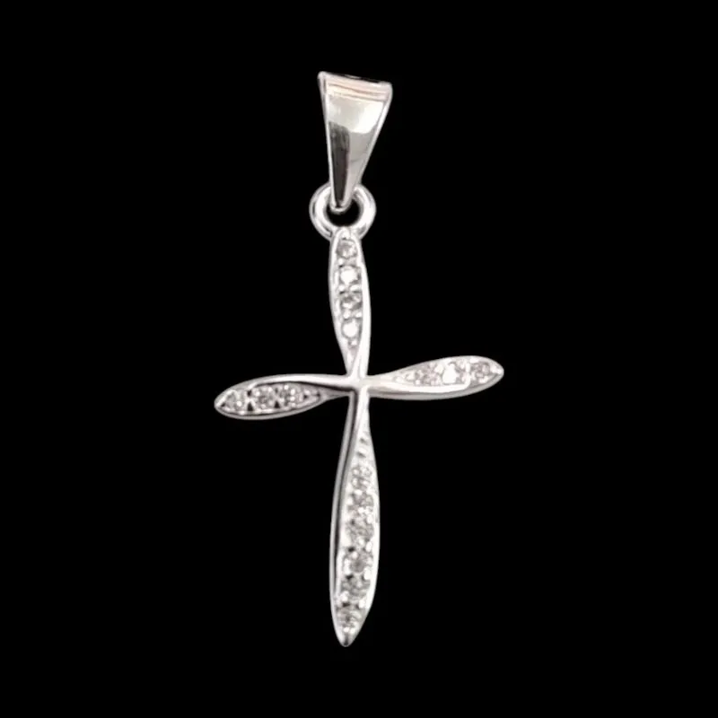 PINGENTE CRUZ NAVETE CRAVEJADA